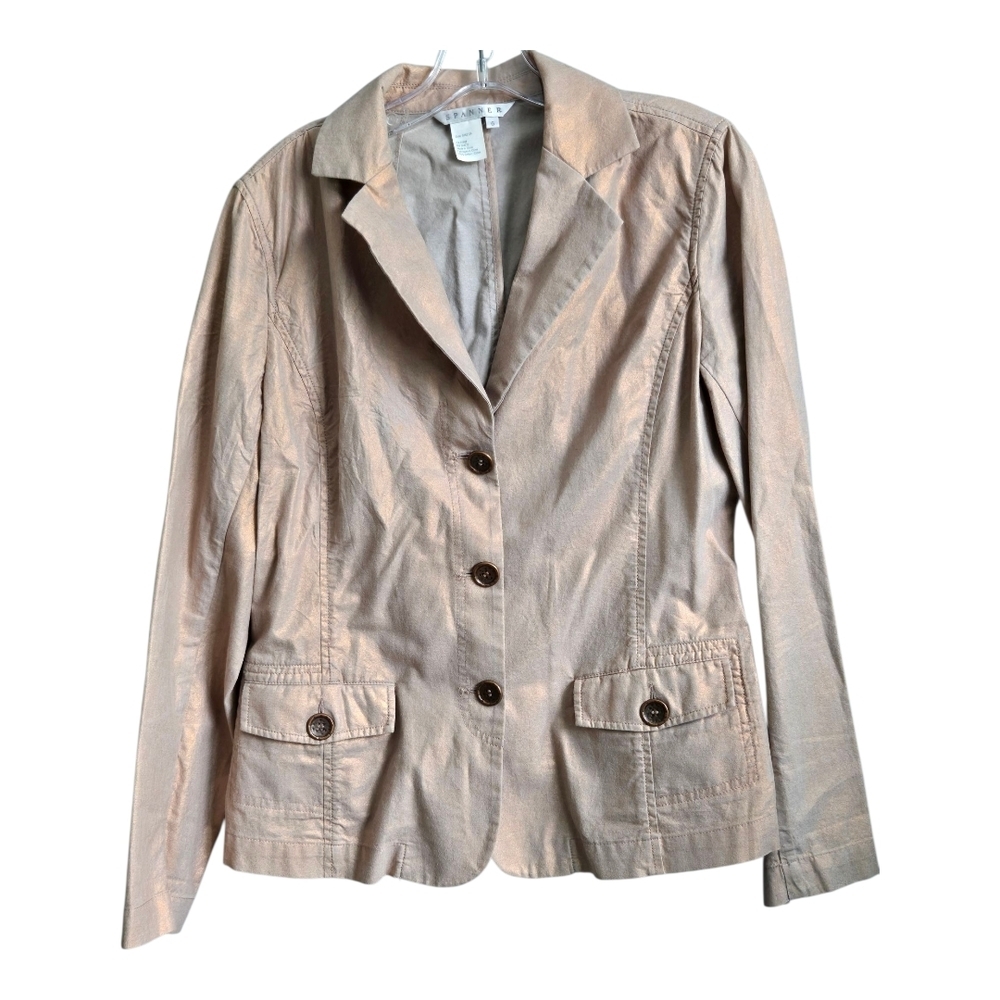 SPANNER Tan Blazer Tailored Lightweight Jacket, Size 6